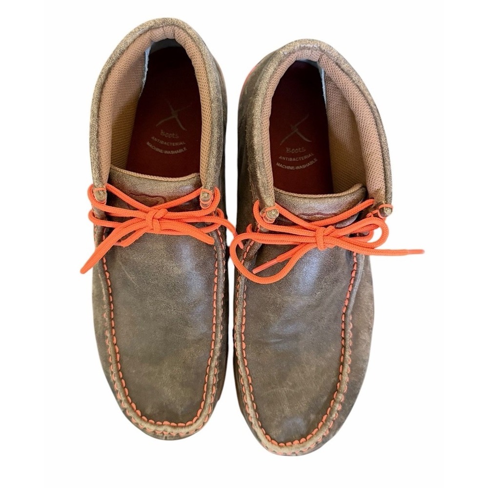 Twisted X Moc Toe Chukka Driving Moc Boots Neon Orange/Bomber Men's Size 9.5 - Picture 5 of 9